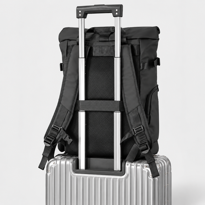 Rucsac de exterior de călătorie cu închidere rulată - Daypack extensibil, rezistent la apă pentru navetă