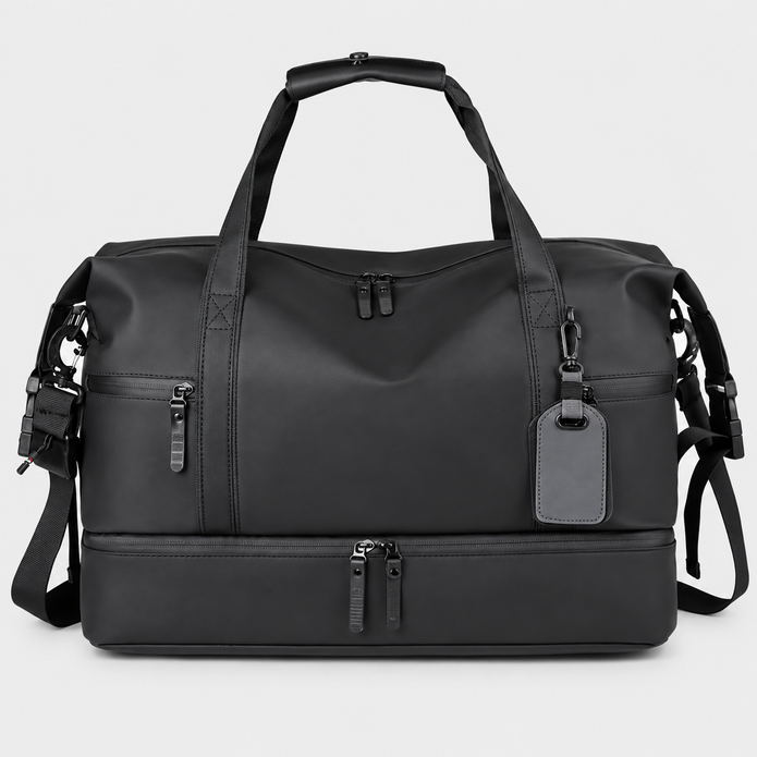 Large Capacity Travel Duffle Bag with Shoe Compartment & Luggage Strap