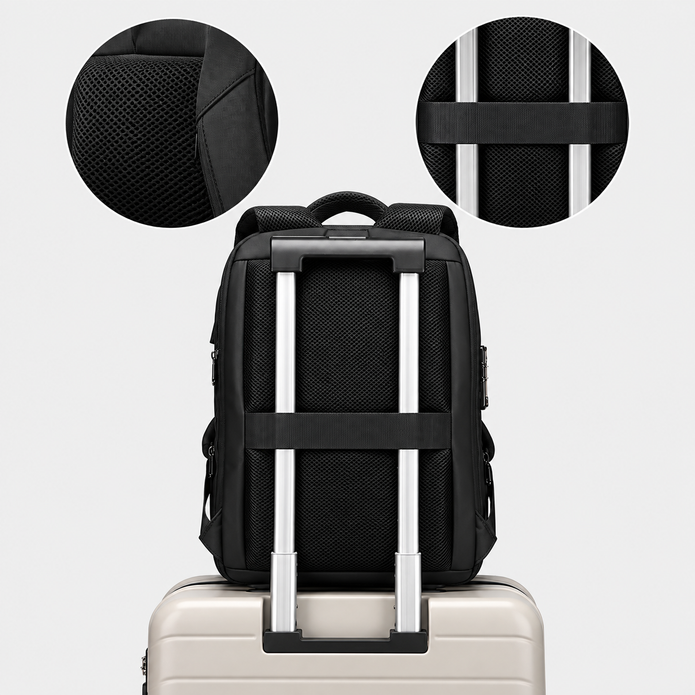 Rucsac de voiaj cu compresie prin vacuum, extensibil, de 40L, cu compartiment pentru laptop