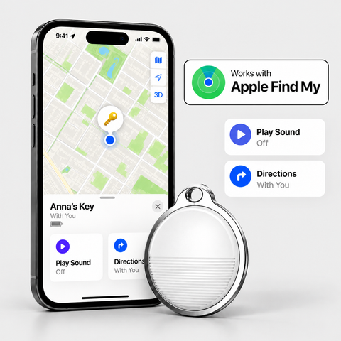 Mini dispozitiv inteligent de găsire a obiectelor, certificat MFi, pentru iOS - etichetă Bluetooth rezistentă la apă, anti-pierdere
