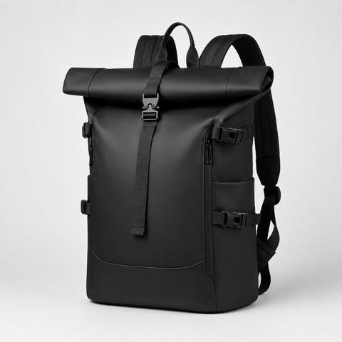Roll-Top Laptop Backpack 15.6 Inch - Water-Repellent Urban Pack