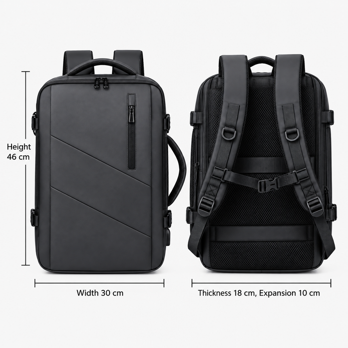 17 Inch Expandable Large Capacity Waterproof Travel Laptop Backpack