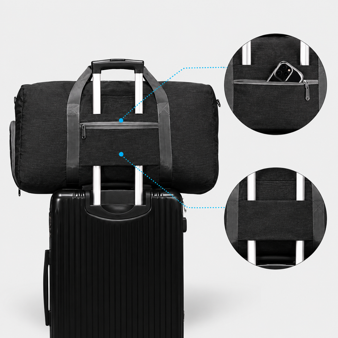 Rucsac de voiaj extensibil, aprobat pentru avion, cu pompă manuală