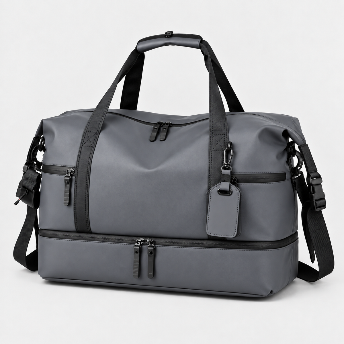 Large Capacity Travel Duffle Bag with Shoe Compartment & Luggage Strap