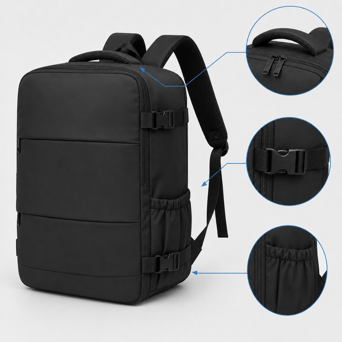 Practical Travel Backpack with Independent Shoe Compartment