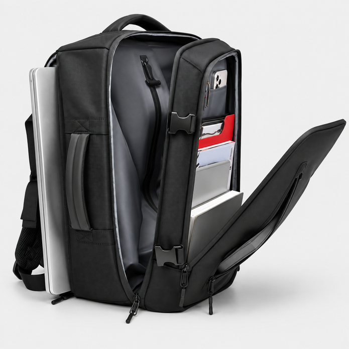15.6-Inch Laptop Vacuum Compression Travel Backpack - Convertible Carry-On Bag