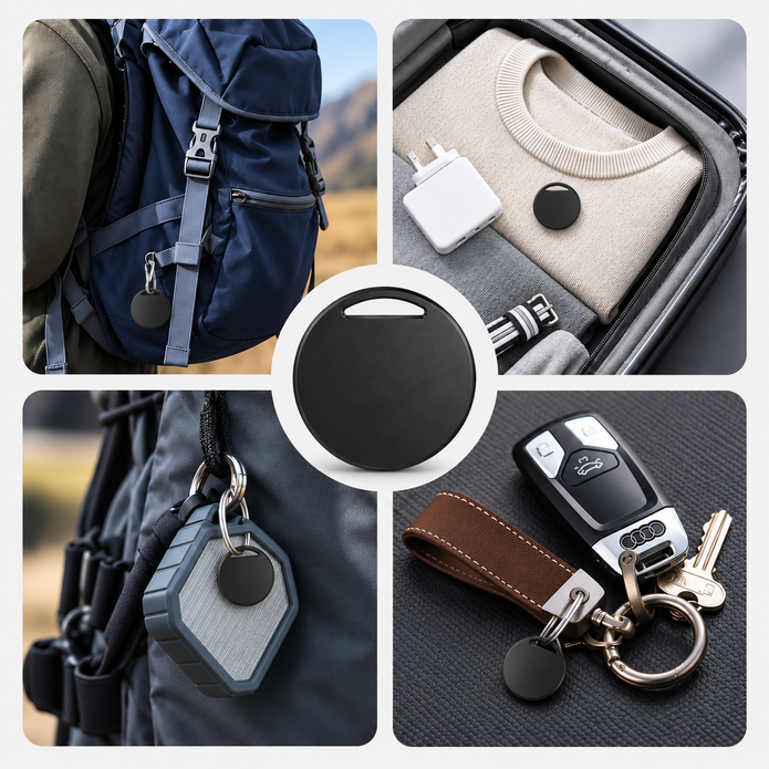 Mini Smart Tag Bluetooth Tracker for Keys, Wallet, Luggage & Backpacks (iOS Compatible)