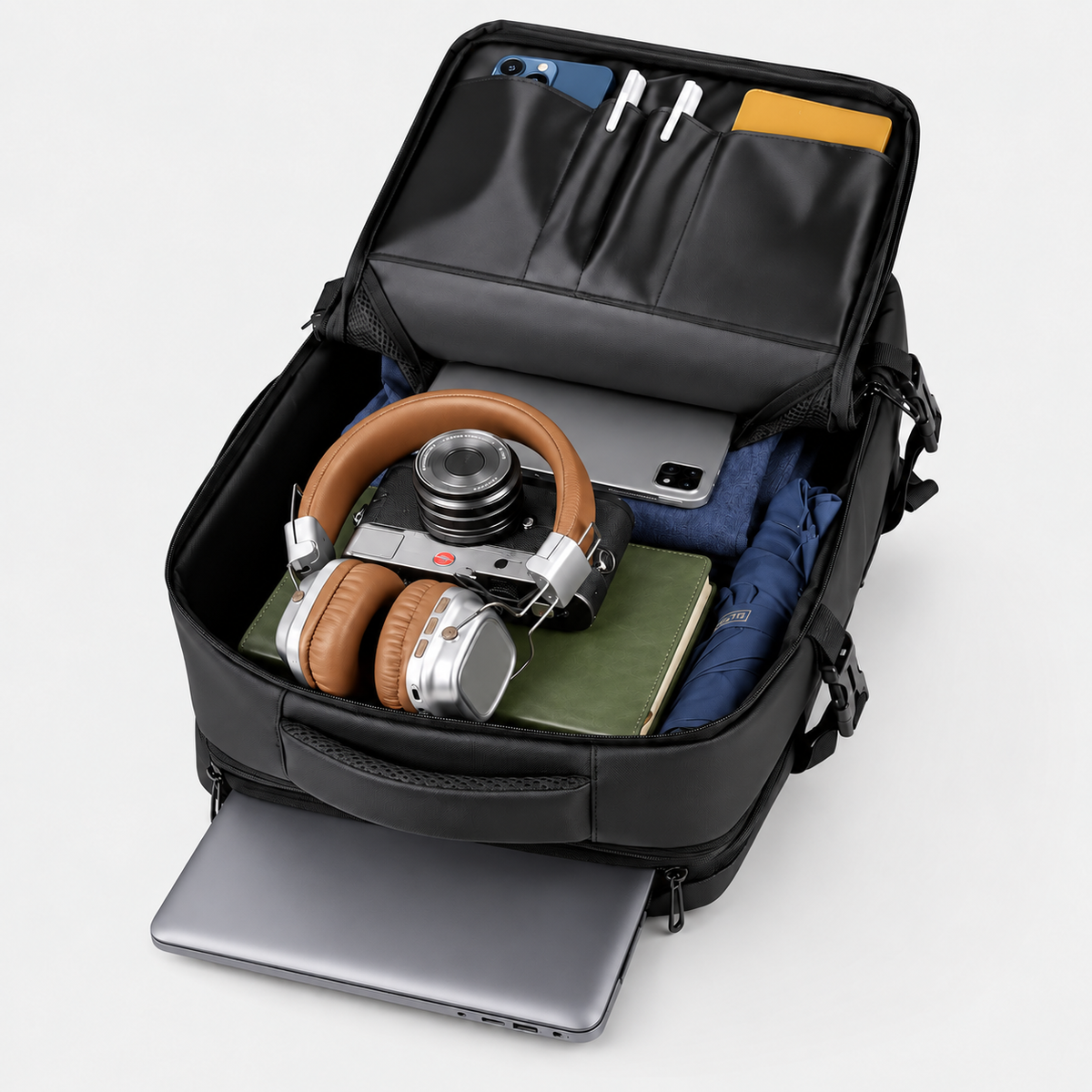 Rucsac de voiaj cu compresie prin vacuum, extensibil, de 40L, cu compartiment pentru laptop