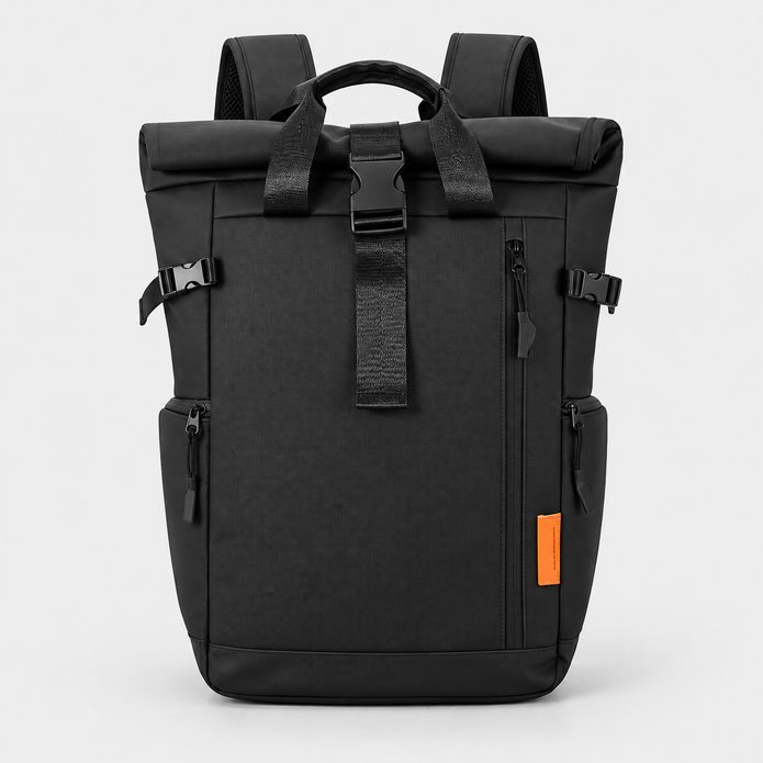 Rucsac de exterior de călătorie cu închidere rulată - Daypack extensibil, rezistent la apă pentru navetă