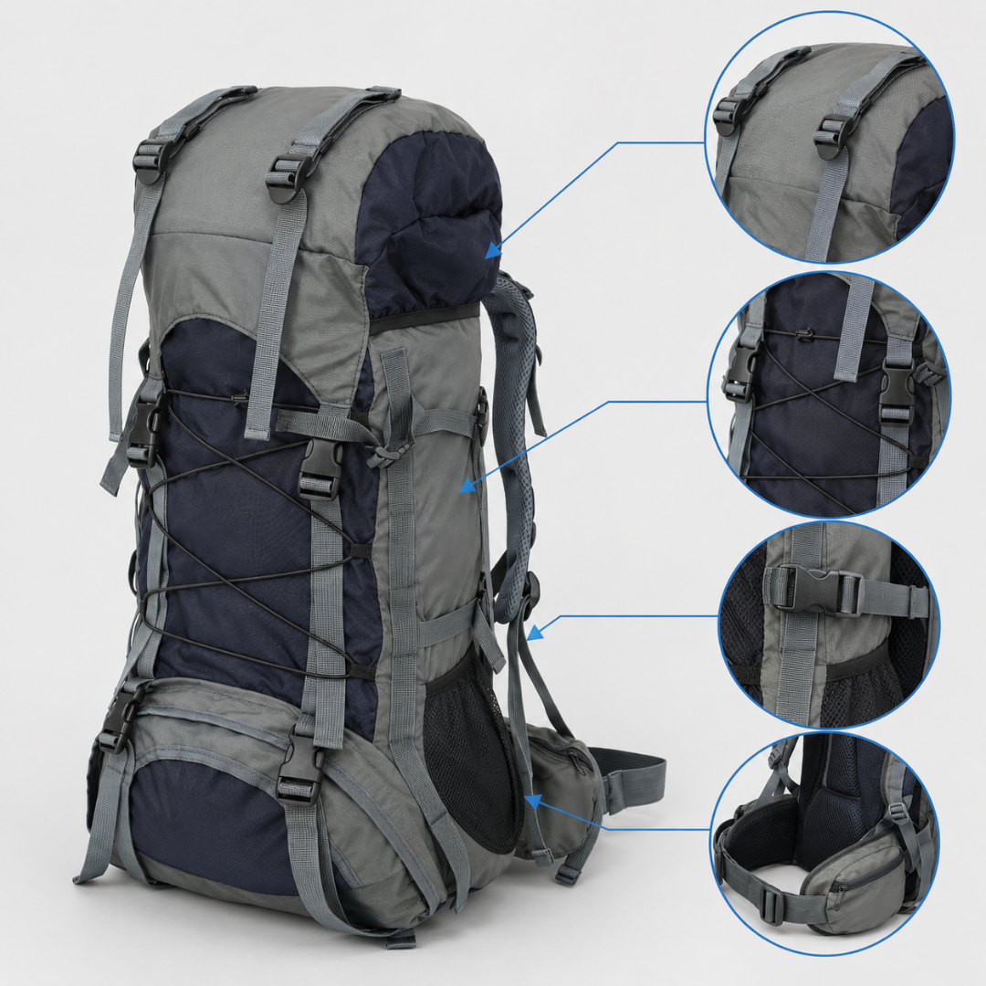 Large Capacity Trekking Backpack - 90L Durable Outdoor Hiking Pack