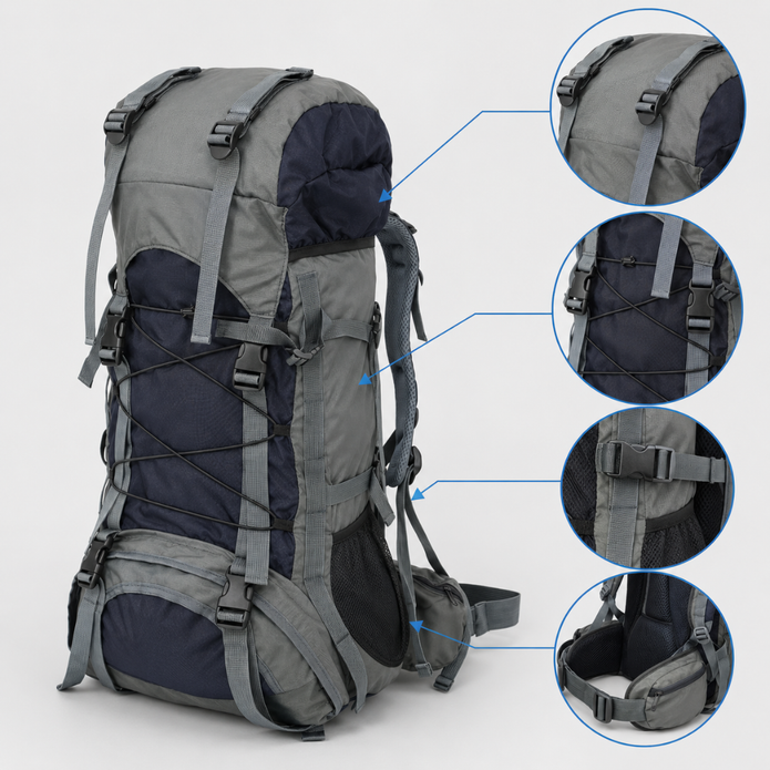 Large Capacity Trekking Backpack - 90L Durable Outdoor Hiking Pack