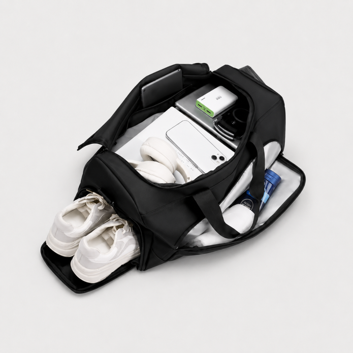 Sports Gym Bag - Large Capacity Duffel Bag with Shoe Storage