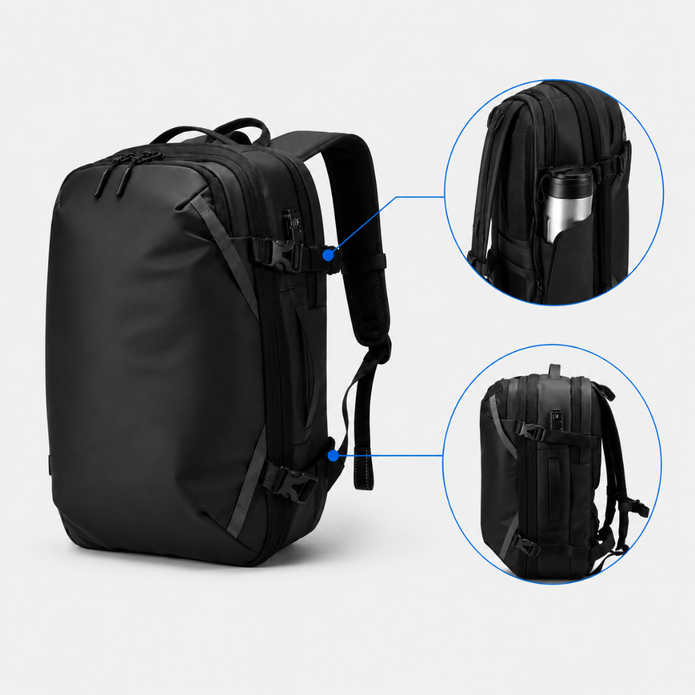 Vacuum Compression Travel Backpack with Laptop Compartment