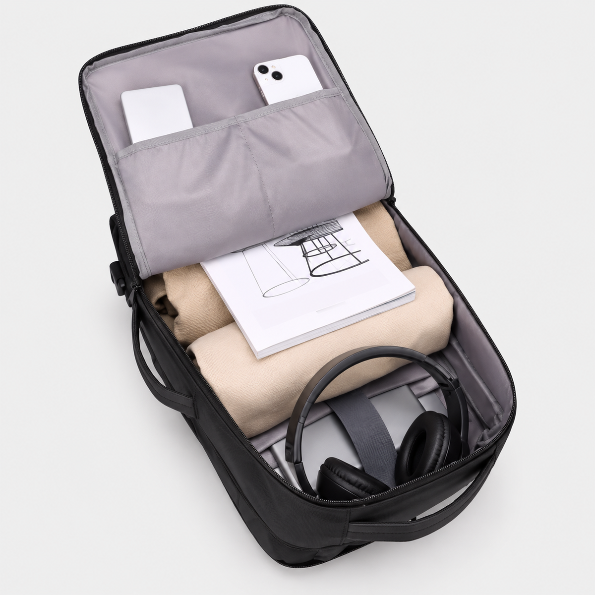 Rucsac de voiaj extensibil, aprobat pentru avion, cu pompă manuală