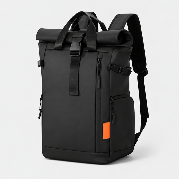 Rucsac de exterior de călătorie cu închidere rulată - Daypack extensibil, rezistent la apă pentru navetă