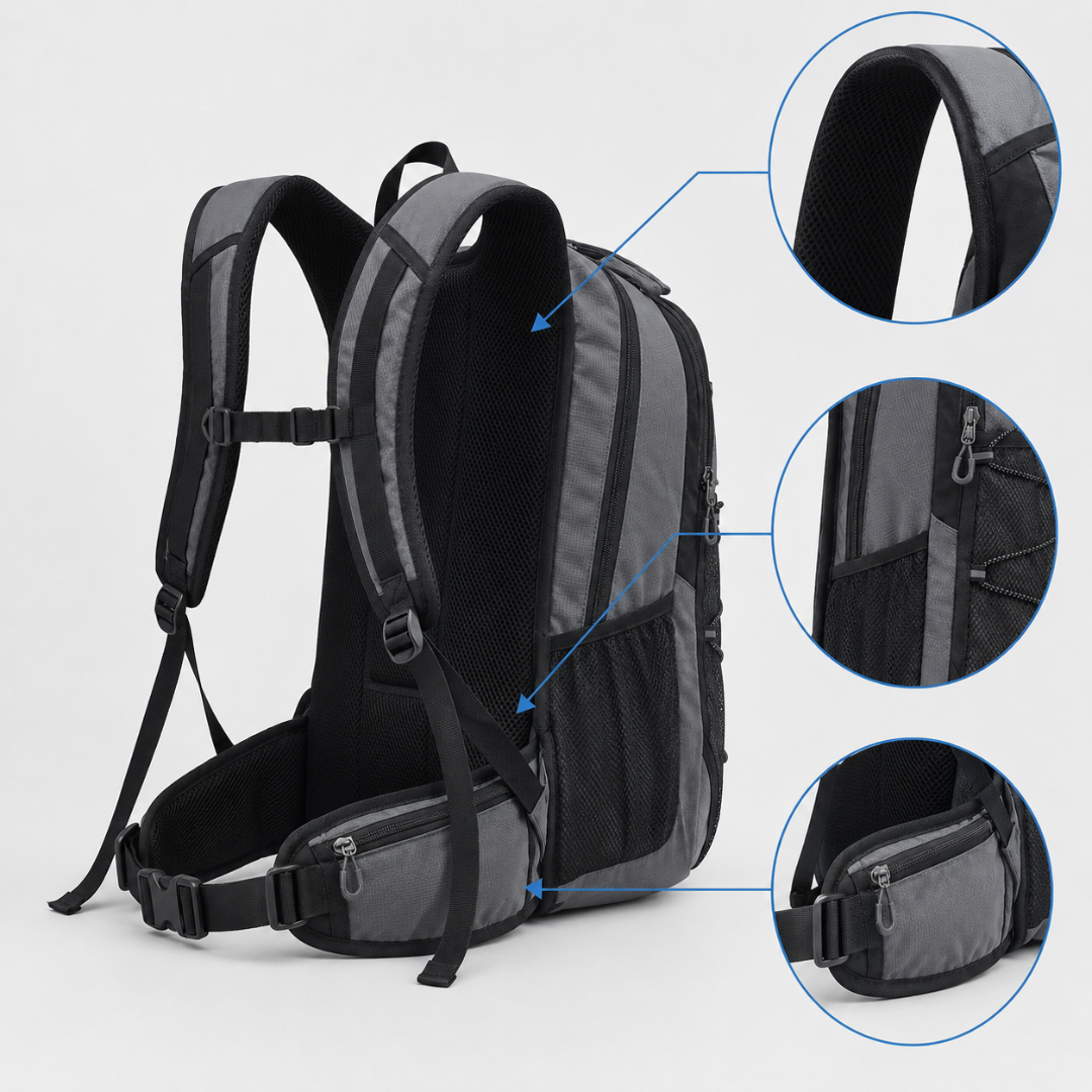 Lightweight Outdoor Day Hiking Backpack - Durable Breathable Trail Pack