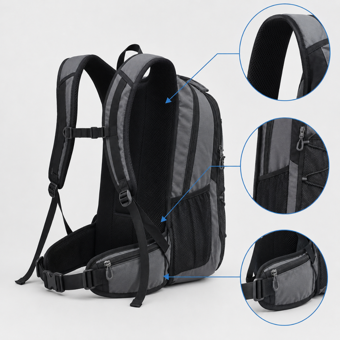 Lightweight Outdoor Day Hiking Backpack - Durable Breathable Trail Pack