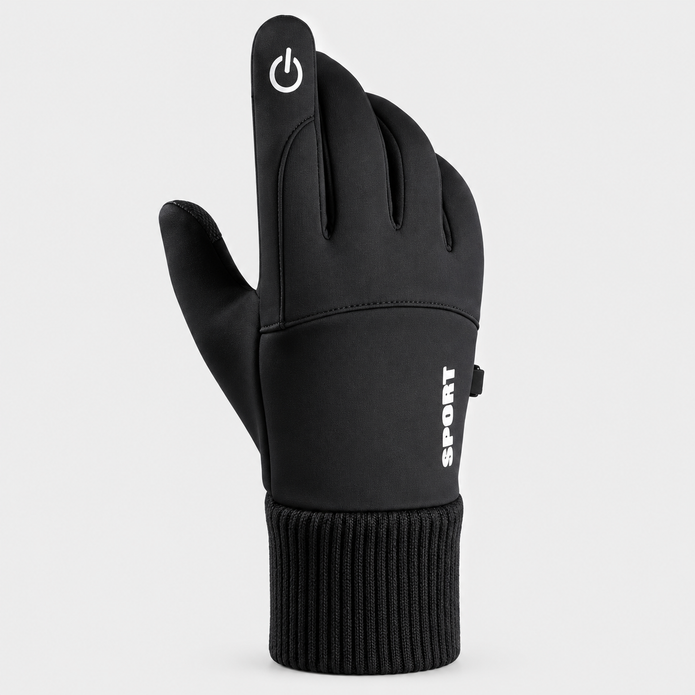 Cold-Weather Thermal Sports Gloves – Non-Slip Touchscreen Gloves with Ribbed Wrist Guard