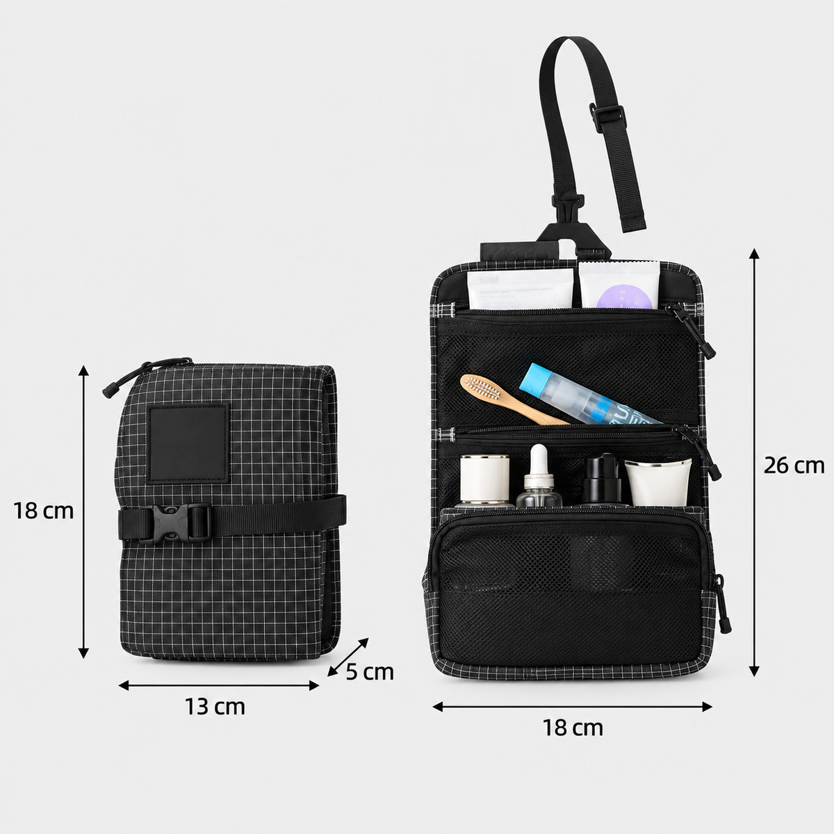Dimensiuni - Rucsac de voiaj cu compresie prin vacuum, extensibil, de 40L, cu compartiment pentru laptop
