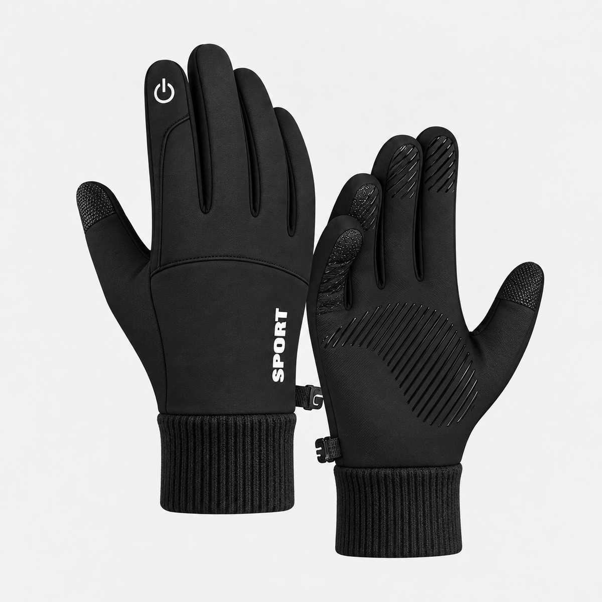 Cold-Weather Thermal Sports Gloves – Non-Slip Touchscreen Gloves with Ribbed Wrist Guard