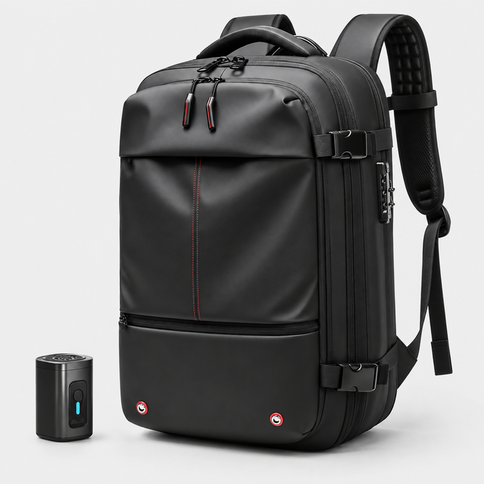 Rucsac de călătorie compresibil, cu pompă electrică, 60L, extensibil