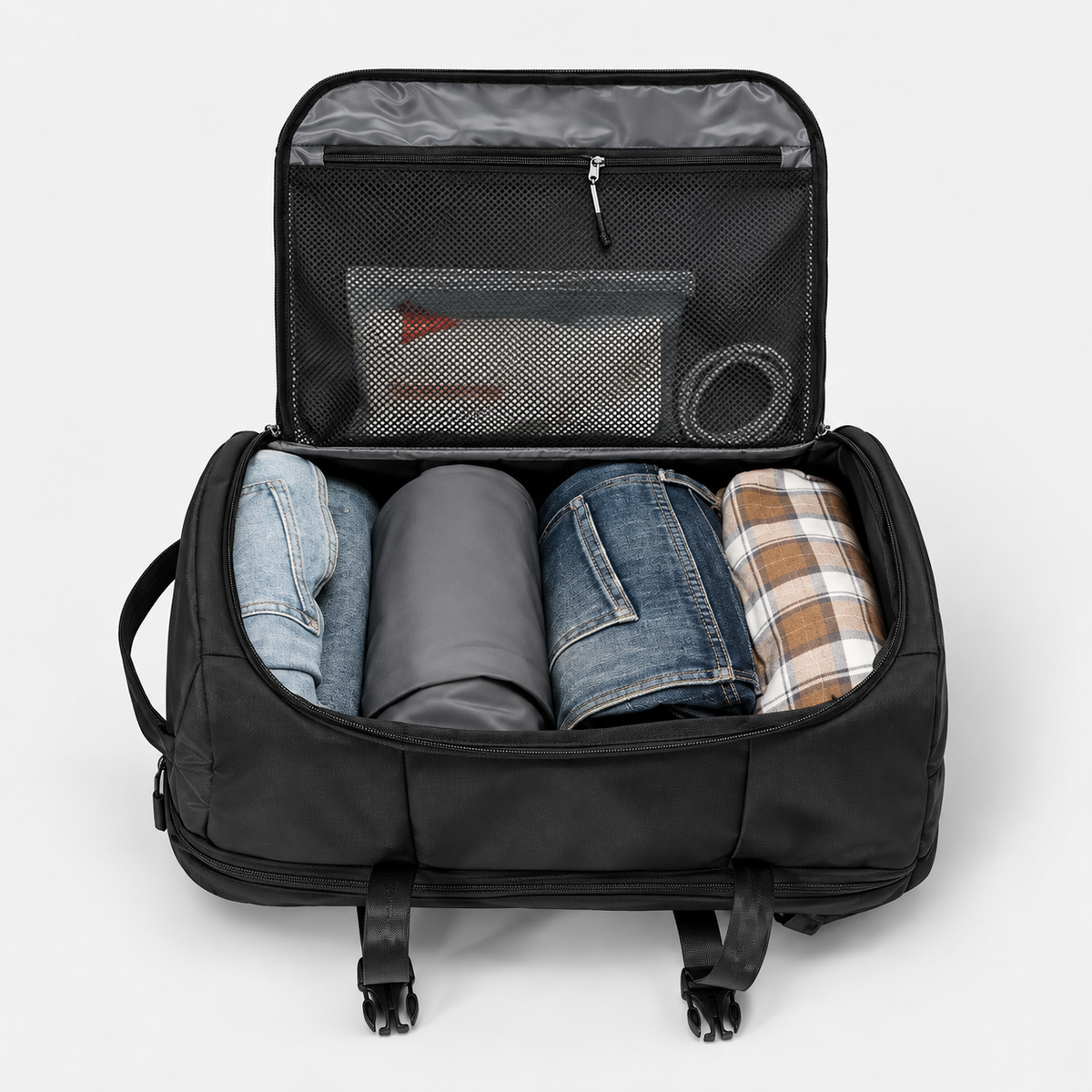 Rucsac de voiaj cu compresie prin vacuum, extensibil, de 40L, cu compartiment pentru laptop