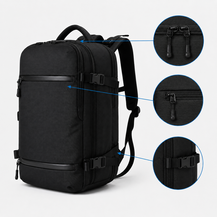 Rucsac de călătorie rezistent la apă de 17 inch cu compartiment pentru laptop