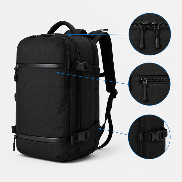 17 Inch Water-Resistant Travel Backpack with Laptop Compartment