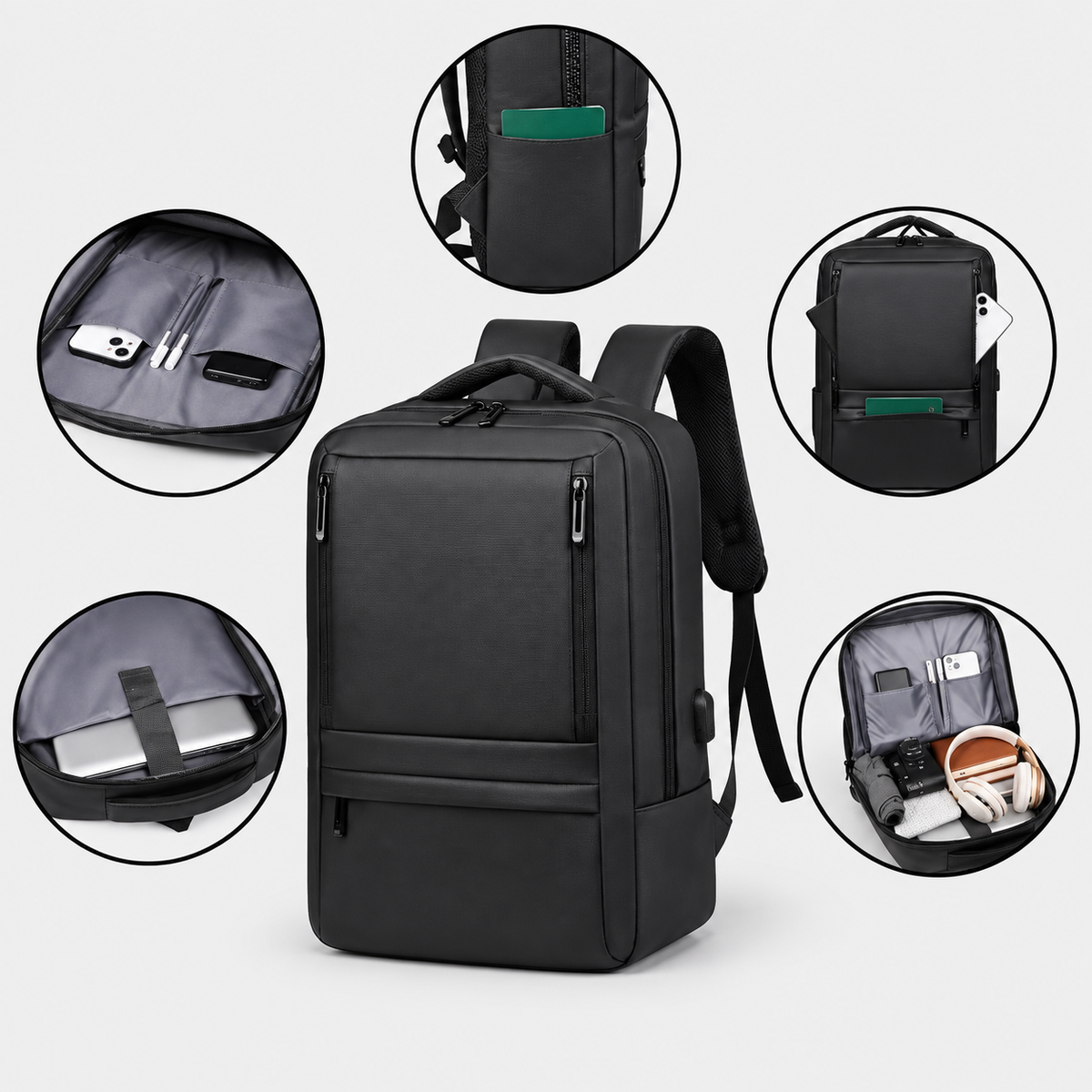 Rucsac de voiaj cu compresie prin vacuum, extensibil, de 40L, cu compartiment pentru laptop