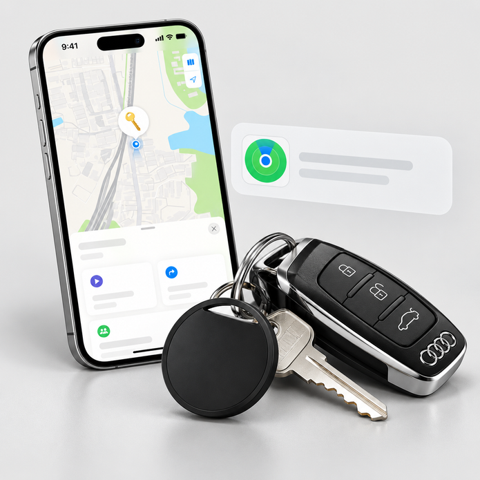 Mini Smart Tag Bluetooth Tracker for Keys, Wallet, Luggage & Backpacks (iOS Compatible)