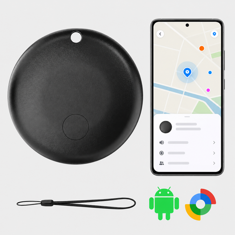 Etichetă inteligentă de localizare GPS pentru Android - funcționează cu rețeaua Google Find My și Google Assistant, pentru portofel, chei și animale de companie