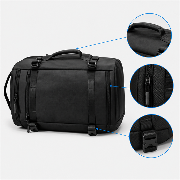 Rucsac de voiaj cu compresie prin vacuum, extensibil, de 40L, cu compartiment pentru laptop