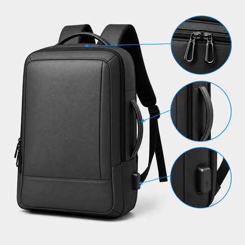 Rucsac de voiaj extensibil, aprobat pentru avion, cu pompă manuală