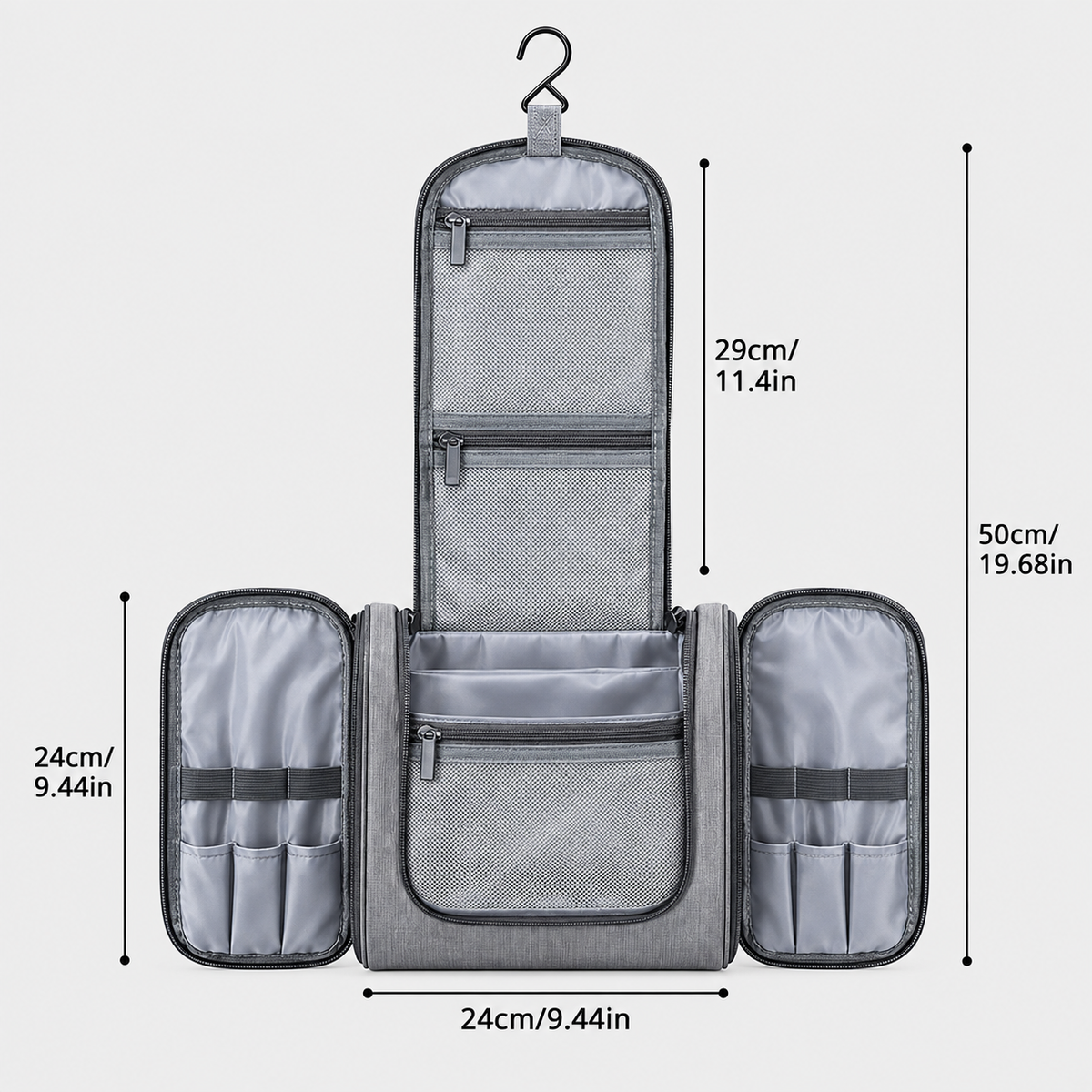 Dimensiuni - Rucsac de voiaj cu compresie prin vacuum, extensibil, de 40L, cu compartiment pentru laptop