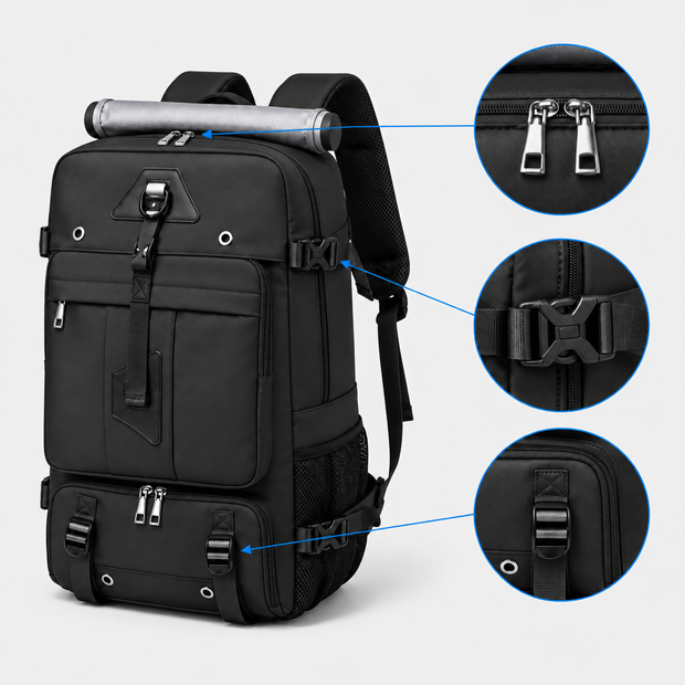 55L Multi-Functional Travel Backpack & Duffel with 17.3 Inch Laptop Compartment