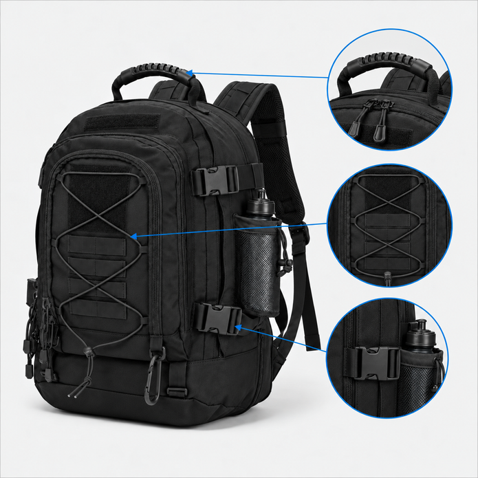 Rucsac de călătorie de mare capacitate - Extensibil, rezistent, cu multiple buzunare, tip bagaj de mână