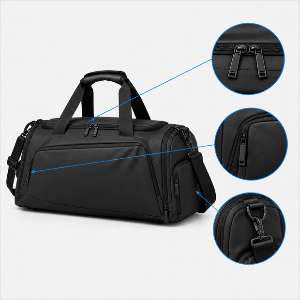 Large Capacity Sports Gym Bag - Lightweight Water-Resistant Duffel Bag