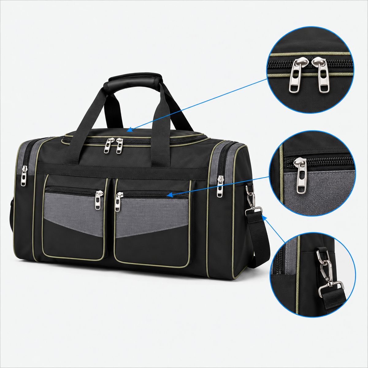 Geantă de voiaj XXL pentru bagaje - Geantă de sport/voiaj tip Duffel cu multiple buzunare, pentru camping în aer liber