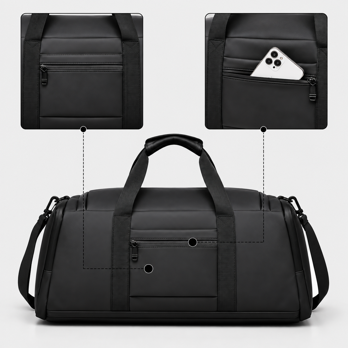 Large Capacity Waterproof Travel Duffle Bag with Shoe Compartment & Dry-Wet Pocket