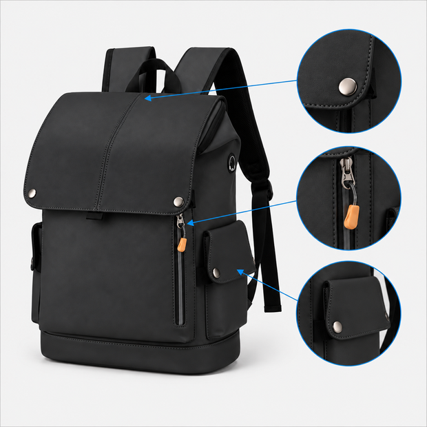 Urban Flap-Top Travel Backpack - Water-Resistant Commuter Daypack