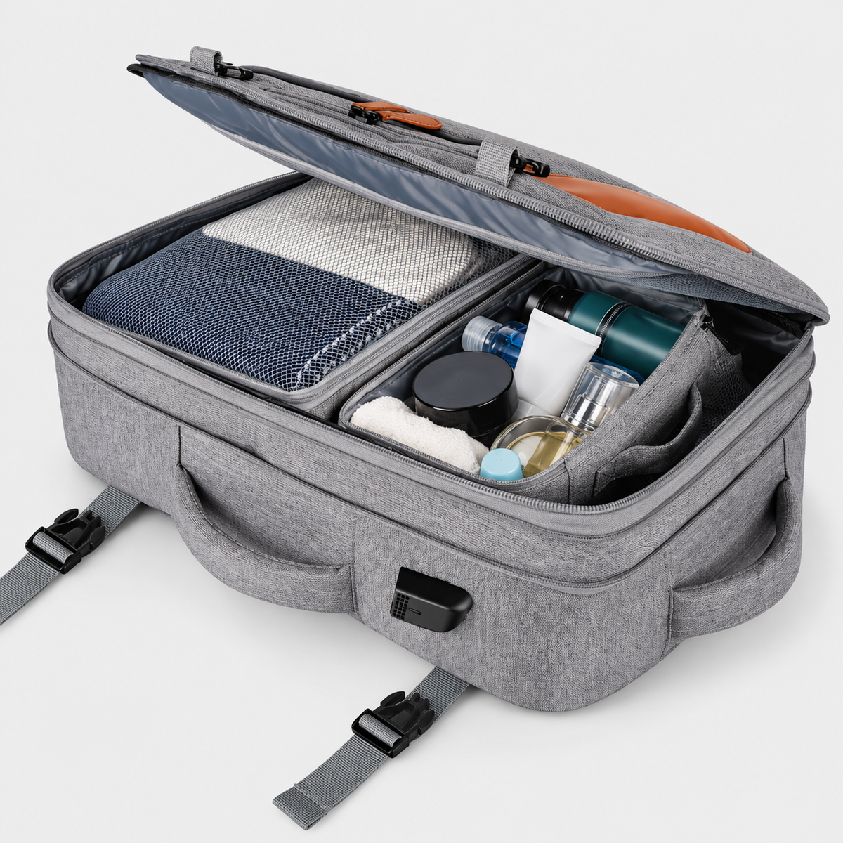 Rucsac de voiaj cu compresie prin vacuum, extensibil, de 40L, cu compartiment pentru laptop