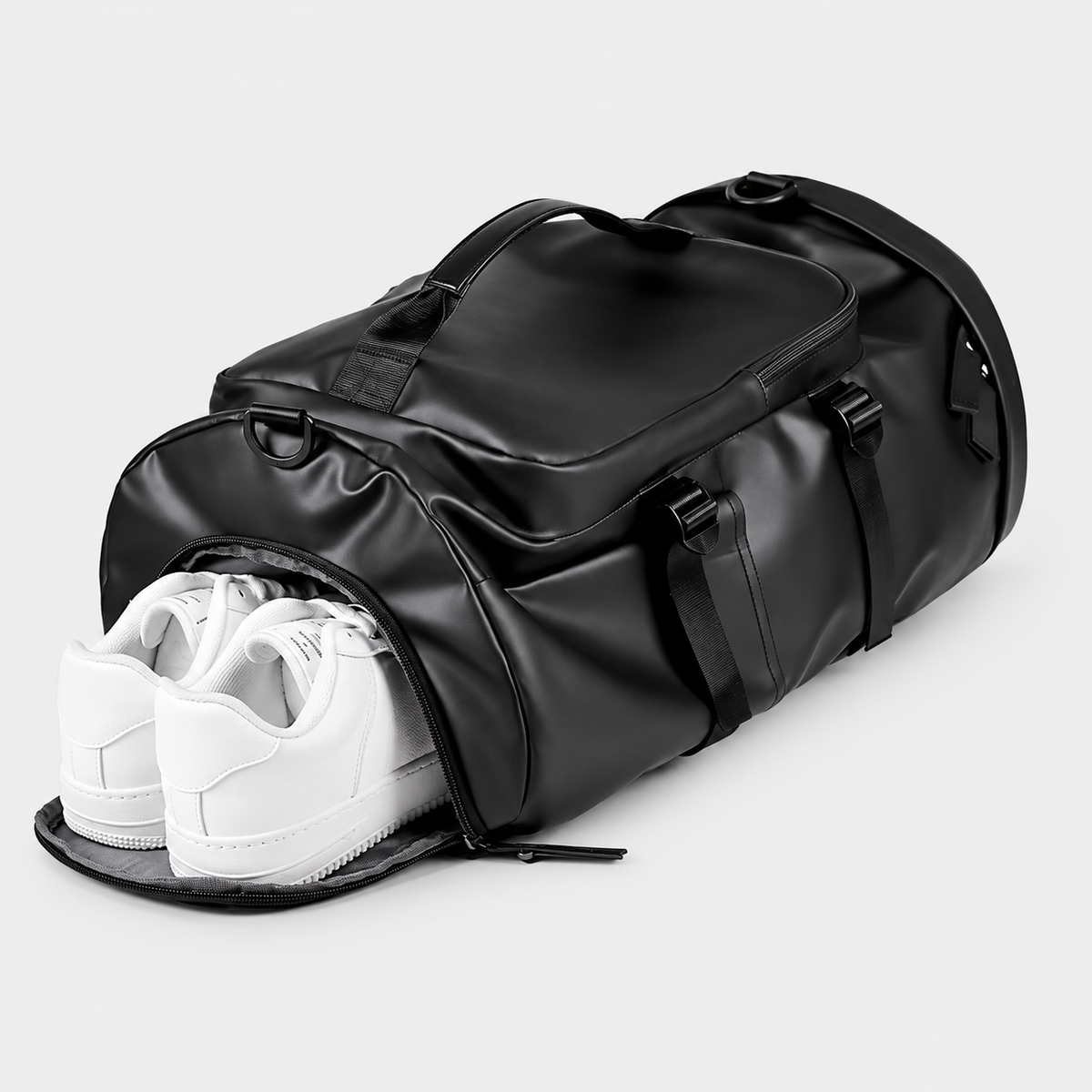 Rucsac de voiaj tip geantă sport, omologat pentru bagajul de mână, cu compartiment pentru pantofi