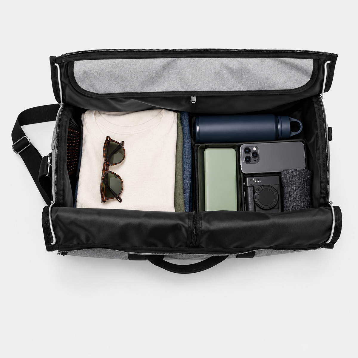 2-in-1 Convertible Garment Duffel Bag – Water-Repellent Carry-On Travel Bag with Garment Suit Storage