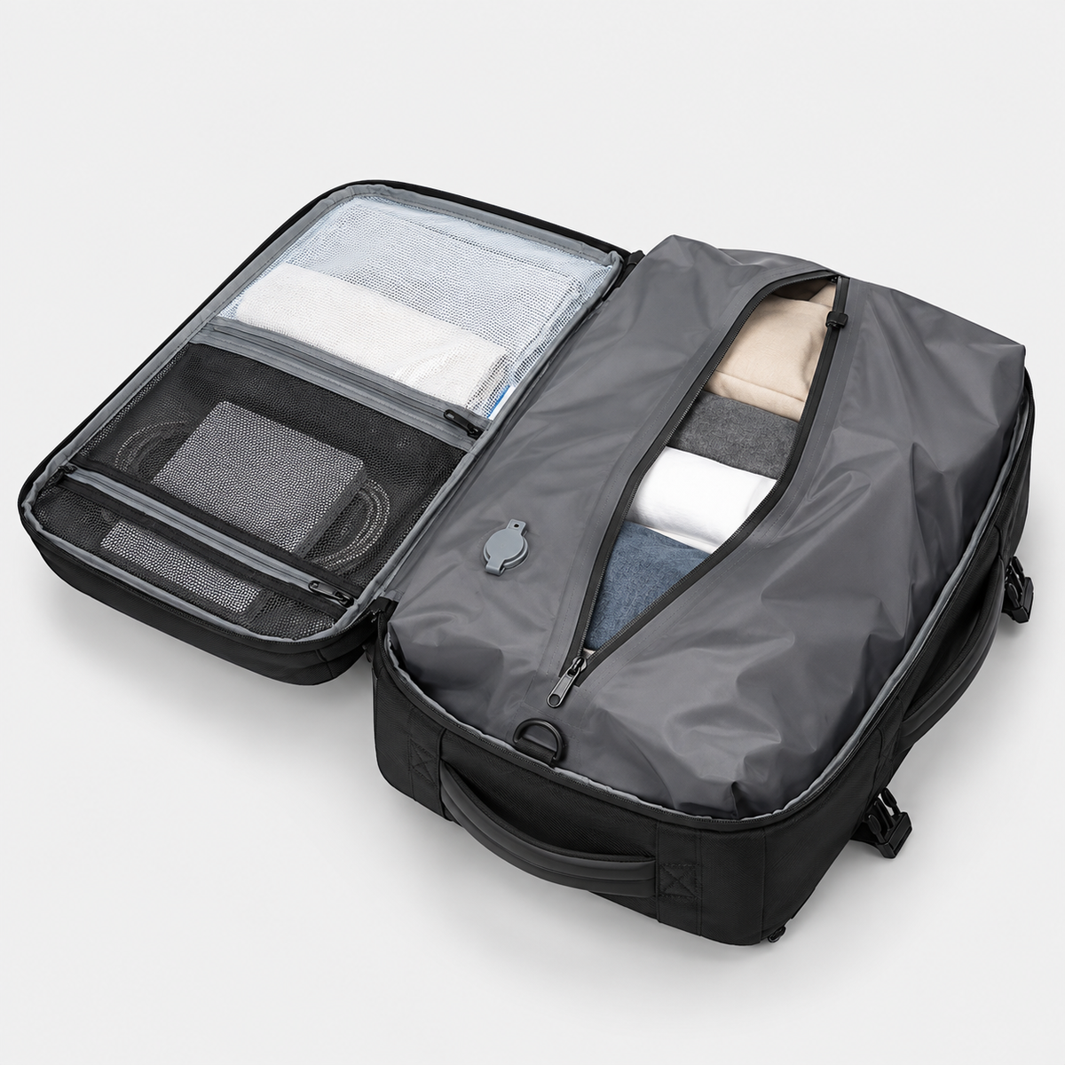 15.6-Inch Laptop Vacuum Compression Travel Backpack - Convertible Carry-On Bag