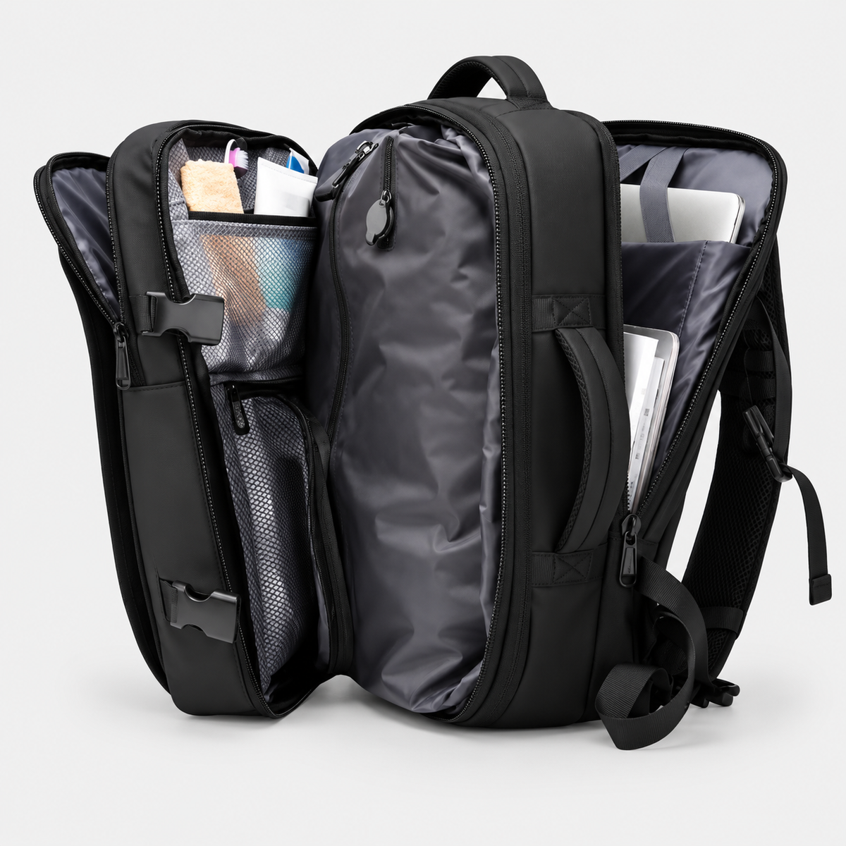 Rucsac de voiaj cu compresie prin vacuum, extensibil, de 40L, cu compartiment pentru laptop