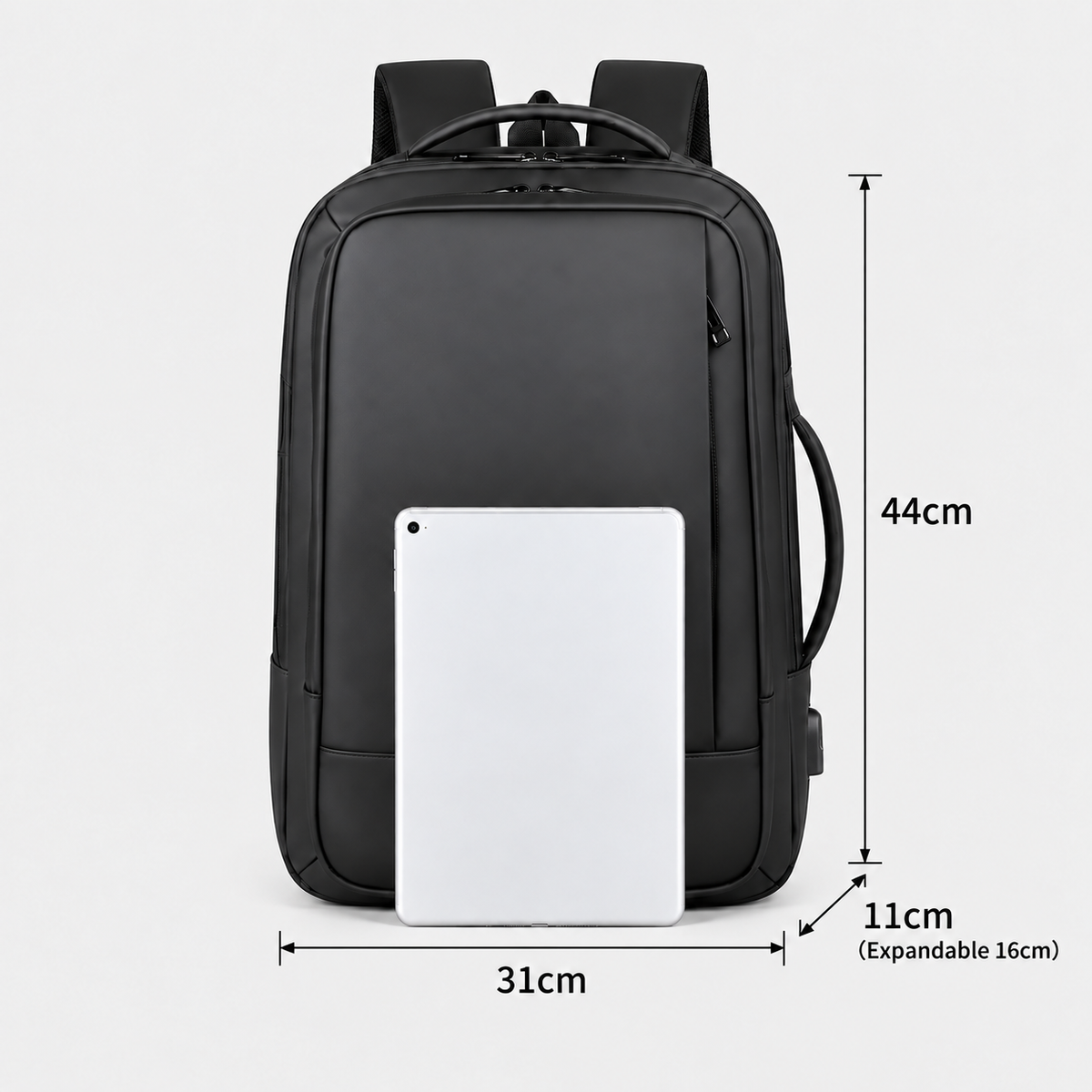 Dimensiuni - Rucsac de voiaj cu compresie prin vacuum, extensibil, de 40L, cu compartiment pentru laptop