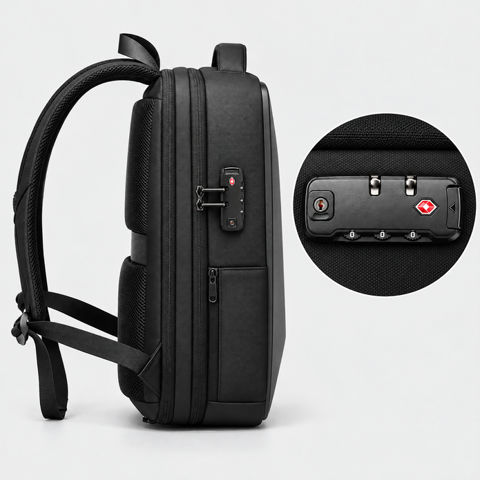 Rucsac de voiaj cu compresie prin vacuum, extensibil, de 40L, cu compartiment pentru laptop