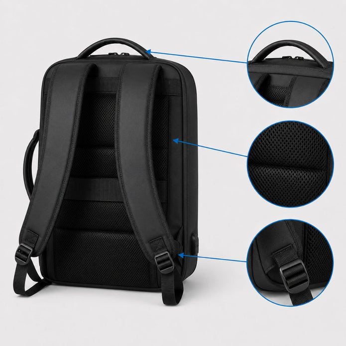 17 Inch Business Laptop Backpack - Waterproof with USB Charging