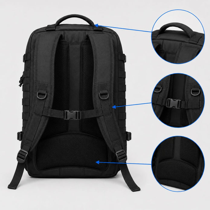 45L Tactical Backpack - Molle Assault Pack for Hiking & Camping