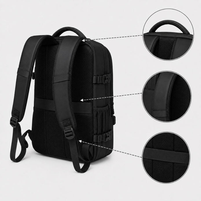 Large Capacity Travel Backpack with 16 Inch Laptop Compartment & Shoe Pocket